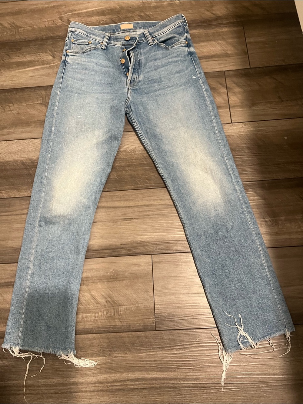 MOTHER Light Wash Straight-Leg Jeans